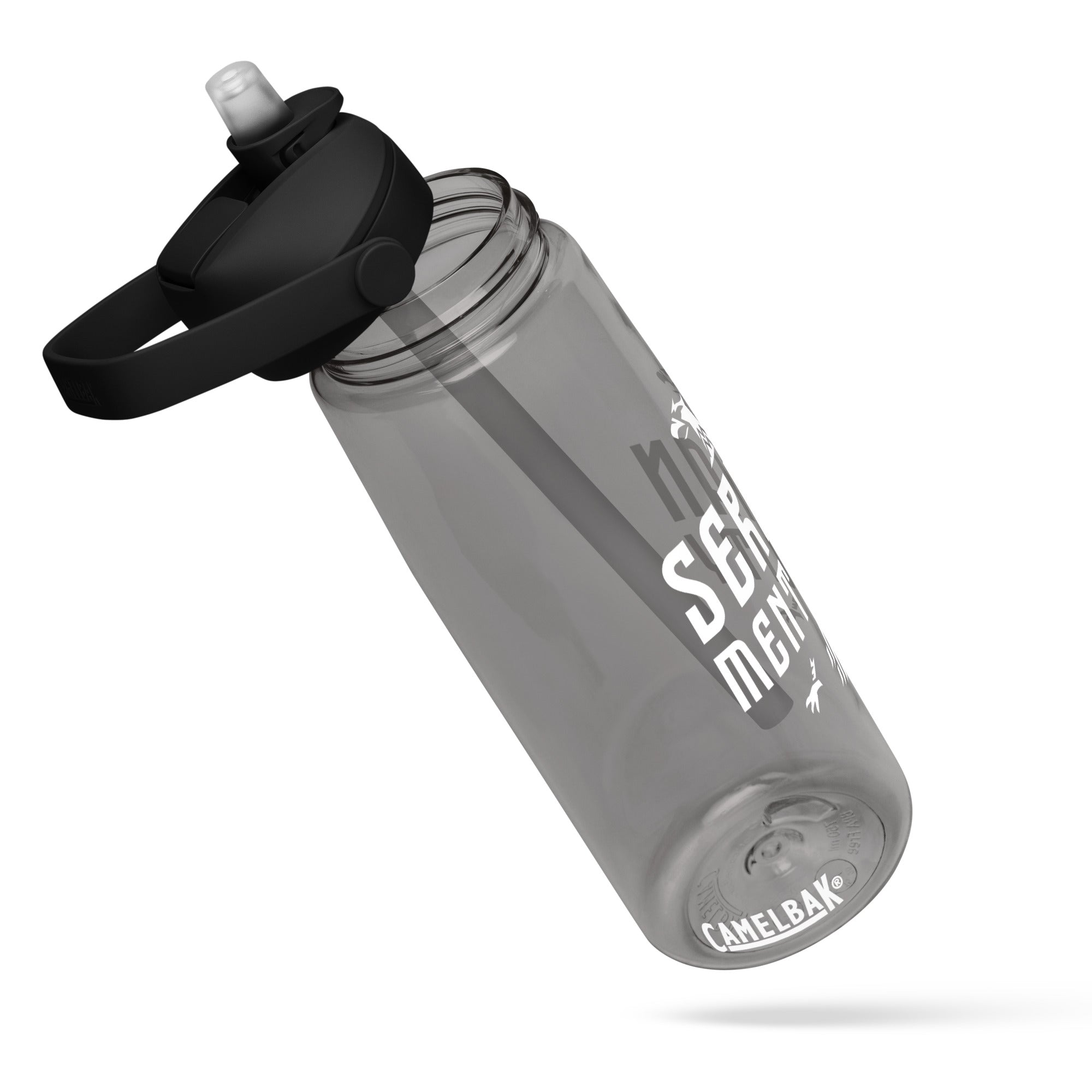 Flip straw water bottle